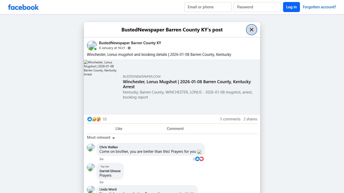 Winchester, Lonus... - BustedNewspaper Barren County KY Facebook